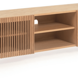 TV-bord/TV-skænk Kave Home Beyla lakeret egetræ og MDF med justerbare fødder H49,5 x 180 x 42,5 cm