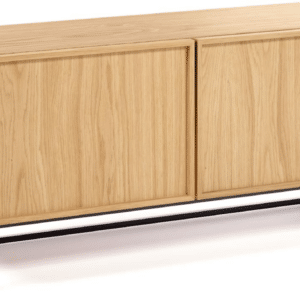 TV-bord/tv-skænk Kave Home Taiana 112x42x51 cm eg/stål moderne nordisk opbevaring