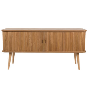 ZUIVER Barbier TV-bord, m. 2 skydelåger - brun askefinér (120x40)