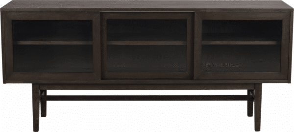 Skænk Rowico Hazelton olieret brun egetræ med glaslåger buffet/TV-bænk FSC 170x40x75 cm