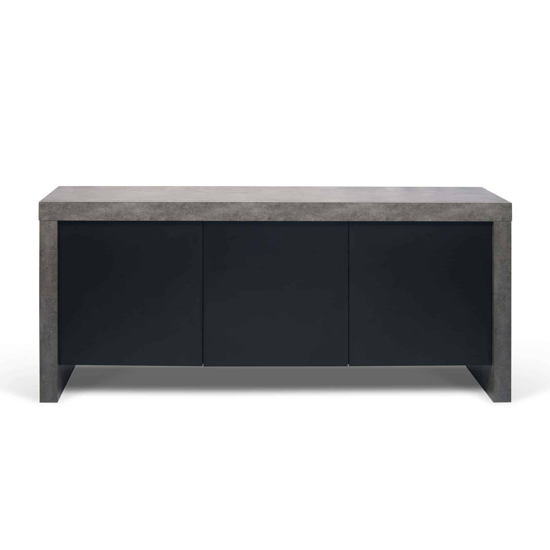 TEMAHOME Kobe Skænk med 3 låger - Beton-look og sort, 188 cm