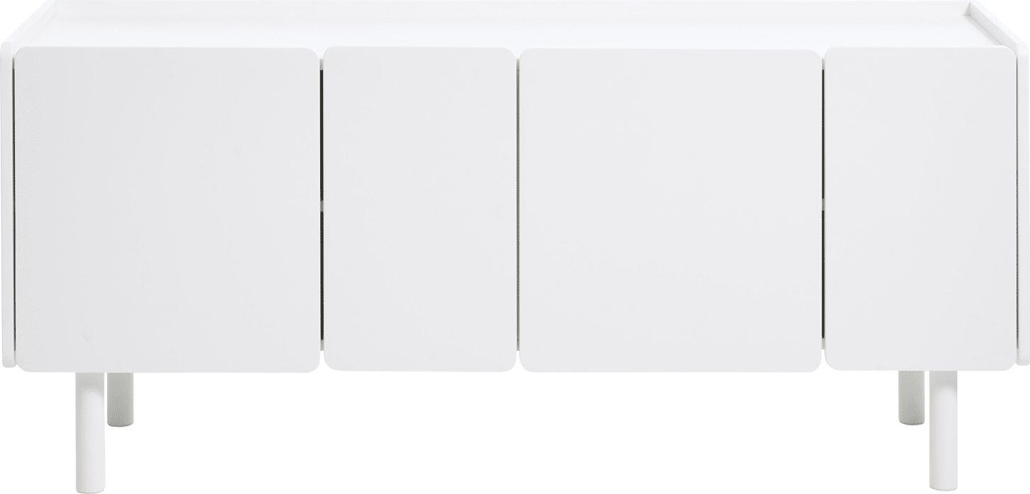 Skænk Nordique Design Bera, hvid MDF tv-skænk med jernben, 160 x 45 x 70 cm